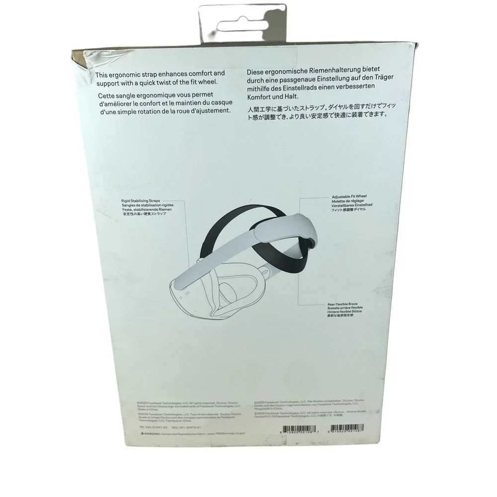Oculus Quest 2 Elite Strap for Enhanced Support and Comfort in VR - New Open Box